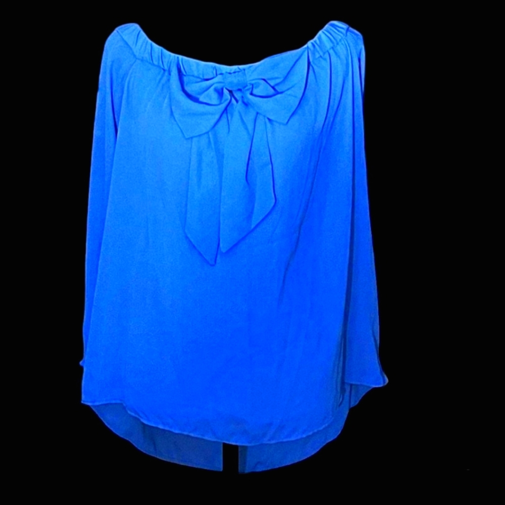 Riley & Rae- Maybelle Womens Off The Shoulder Bow Blouse Size L